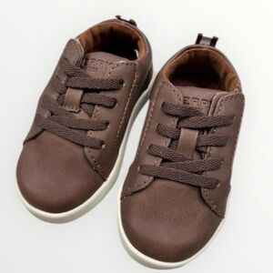 Sperry CRUISE JR Brown Faux LaceUp Rubber Sole Slip On Sneakers Kids US 5.5M